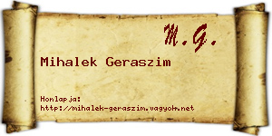 Mihalek Geraszim névjegykártya